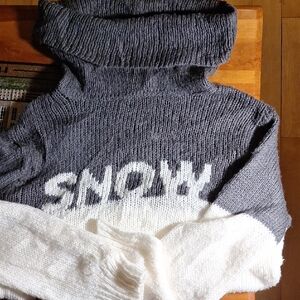 Wooden Ships Charcoal and Cream Turtleneck Sweater